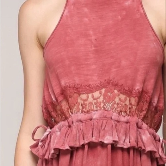 Mustard Seed Red Maxi Dress Size Medium - Picture 7 of 12